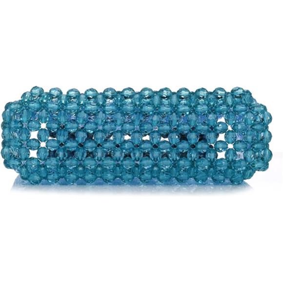 Women Acrylic Purse Mini Beaded Evening Handbags Handmade Gradient Transparent - Picture 6 of 6